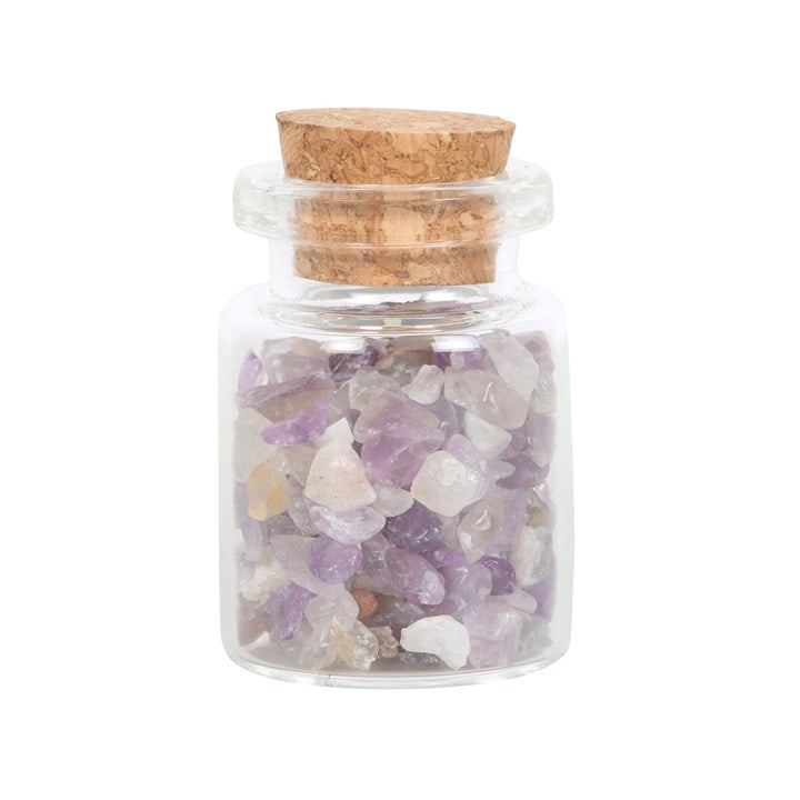 Jar of Calm  Crystals In A Matchbox - Amethyst