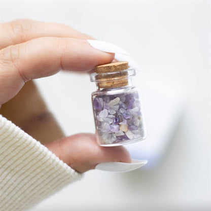 Jar of Calm  Crystals In A Matchbox - Amethyst