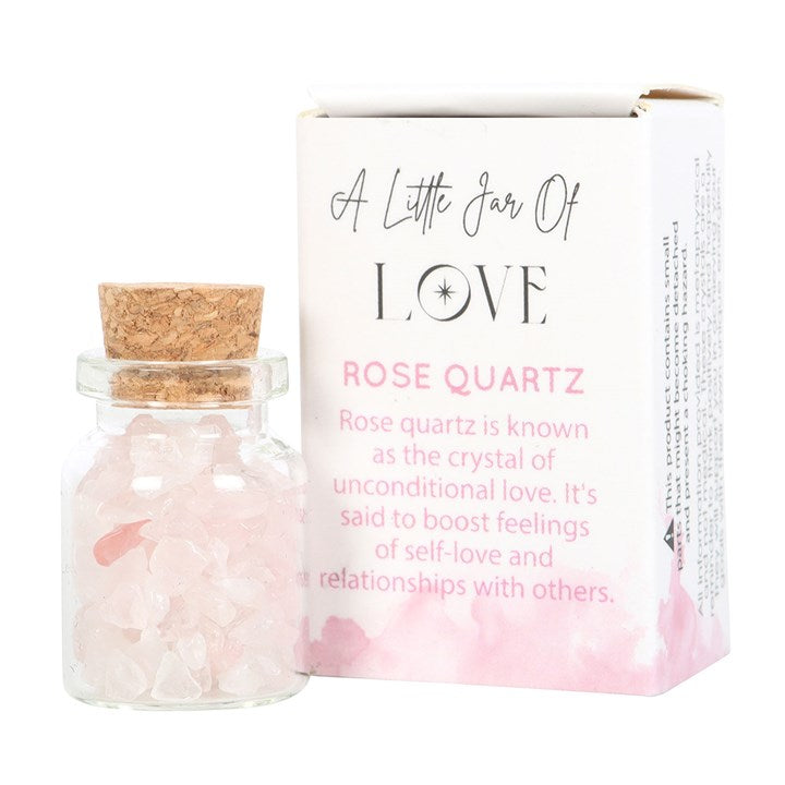 Jar of Love Crystals In A Matchbox - Rose Quartz