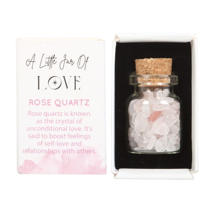 Jar of Love Crystals In A Matchbox - Rose Quartz