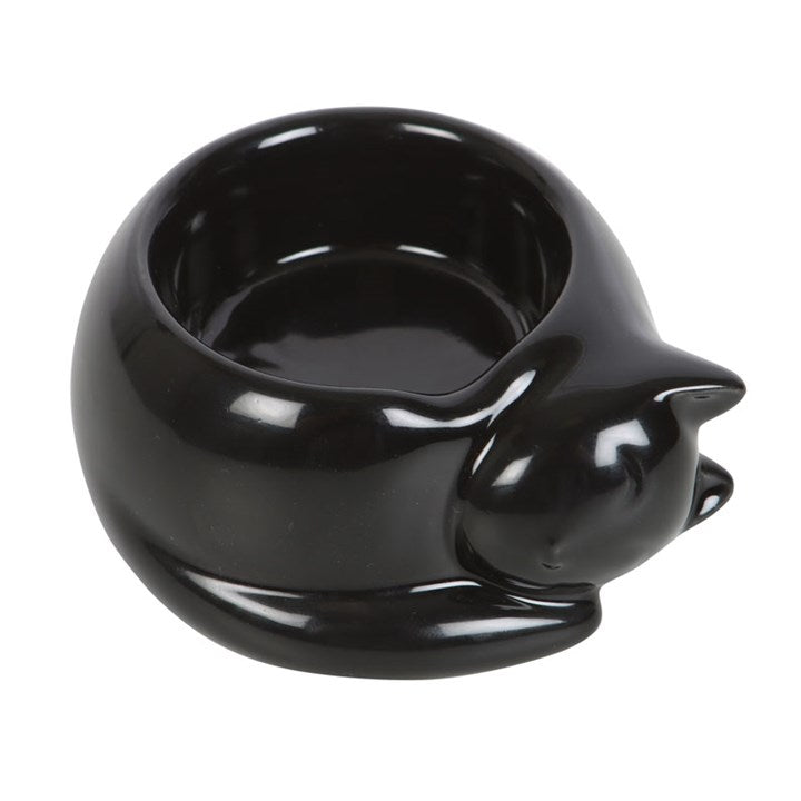 Ceramic Tealight Holder - Black Cat