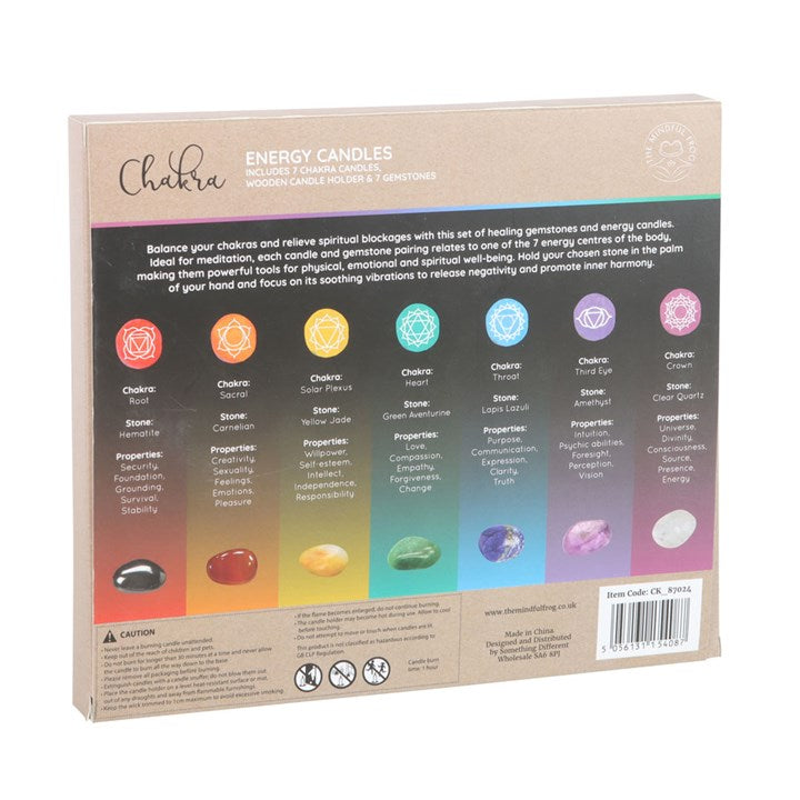 Chakra Energy Candle &amp; Crystal Gift Set