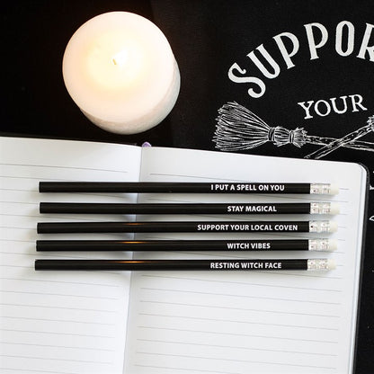 Pencils - The Coven Club - Set of 5 Witchy Pencils