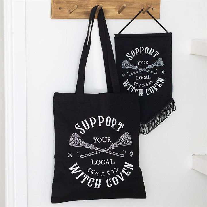 Tote Bag - "Support Your Local Witch Coven" - Polycotton