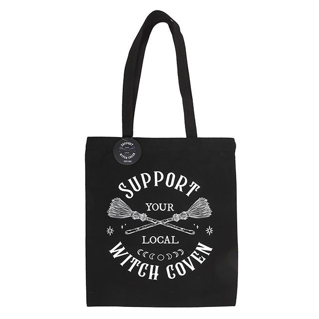 Tote Bag - "Support Your Local Witch Coven" - Polycotton