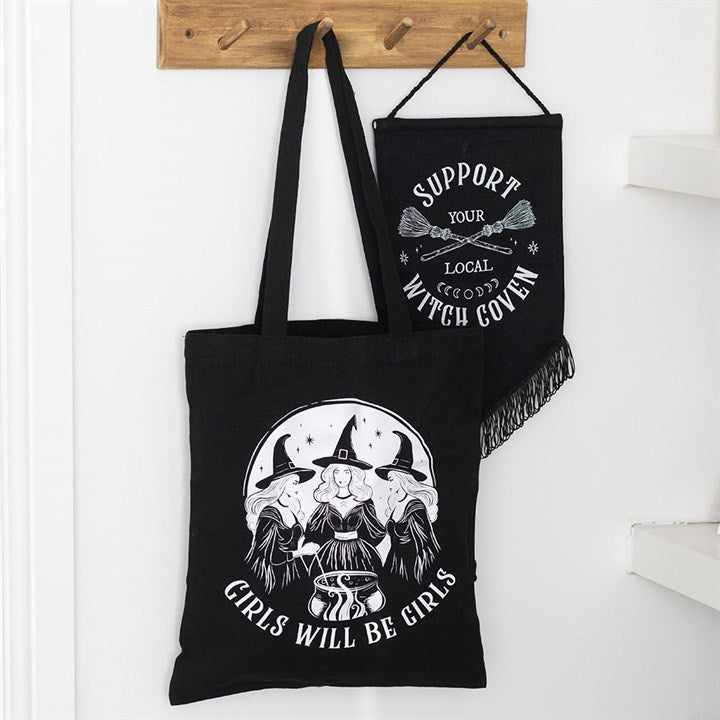 Tote Bag - Witchy "Girls Will Be Girls" - Polycotton