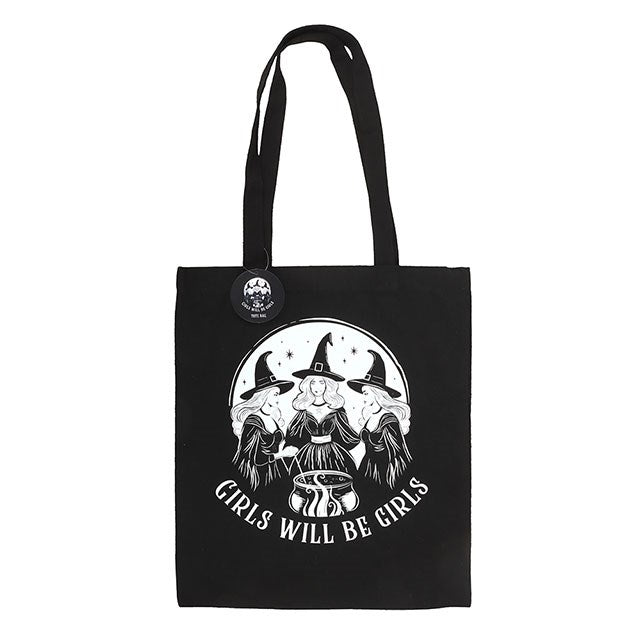 Tote Bag - Witchy "Girls Will Be Girls" - Polycotton