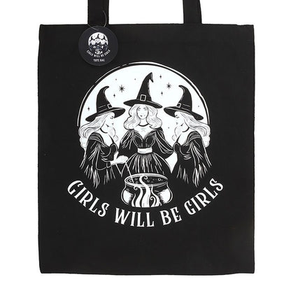 Tote Bag - Witchy "Girls Will Be Girls" - Polycotton