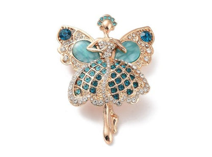 Angel Ballerina Rhinestone Pendant &amp; Brooch
