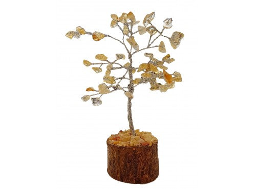 Citrine Gem Tree on Wooden Base 60 Beads