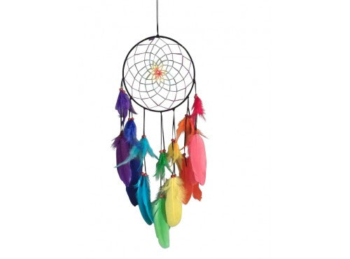 Dream Catcher Rainbow Chakra Feather