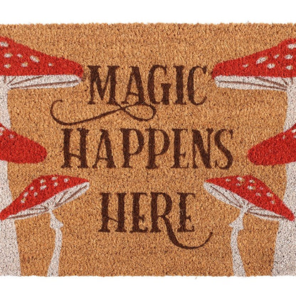 Natural Doormat - "Magic Happens Here"