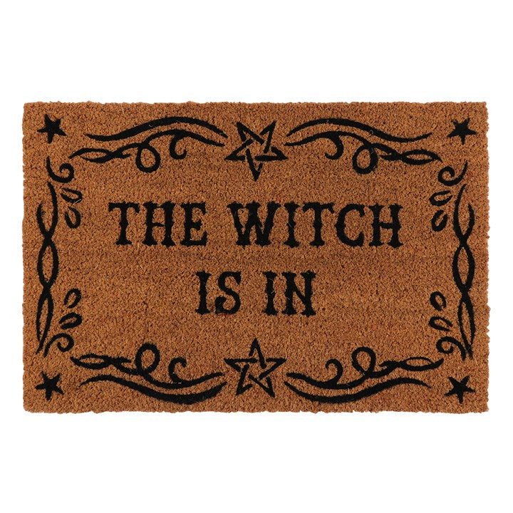 Coir Natural Doormat - &quot;The Witch is in&quot;