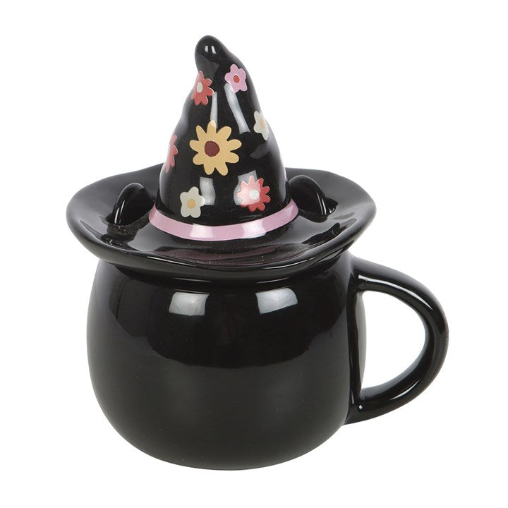 Mug (Lidded) - Groovy Witch Cat