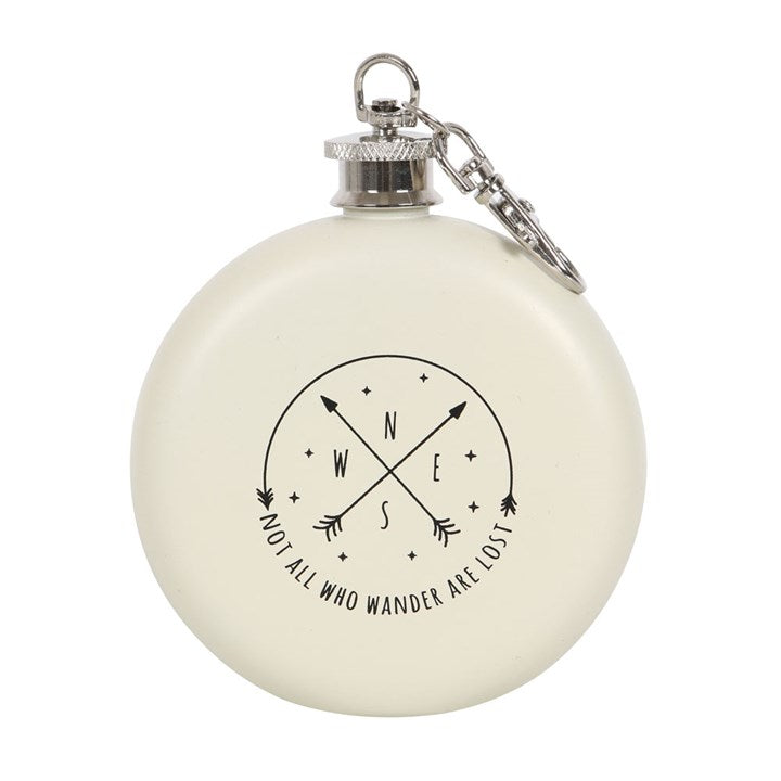 Hip Flask "Happy Camper" with Keyring
