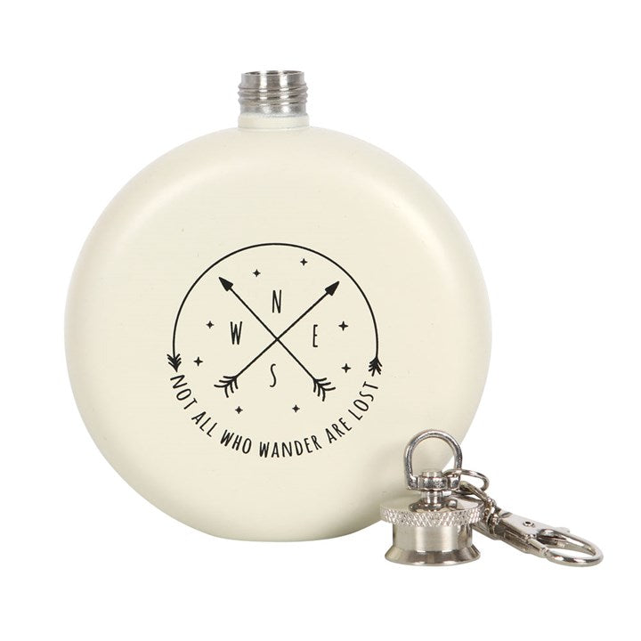 Hip Flask "Happy Camper" with Keyring