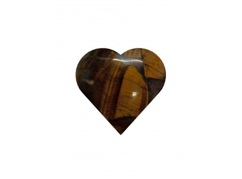 Polished Puff Heart - Tiger Eye - 30mm