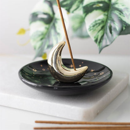 Incense Stick Holder - Gold Crescent Moon