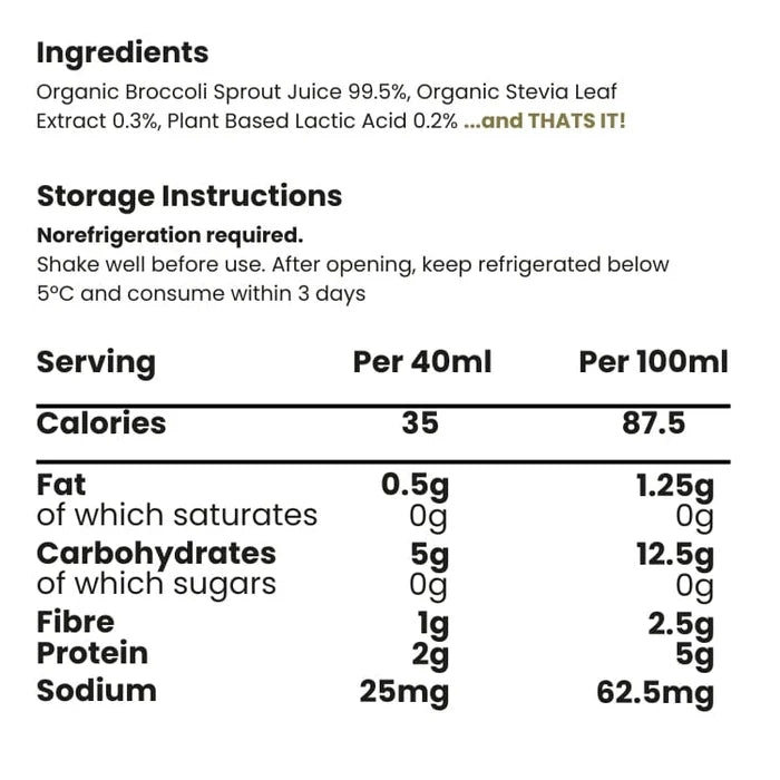 Organic Broccoli Juice Shot 40ml
