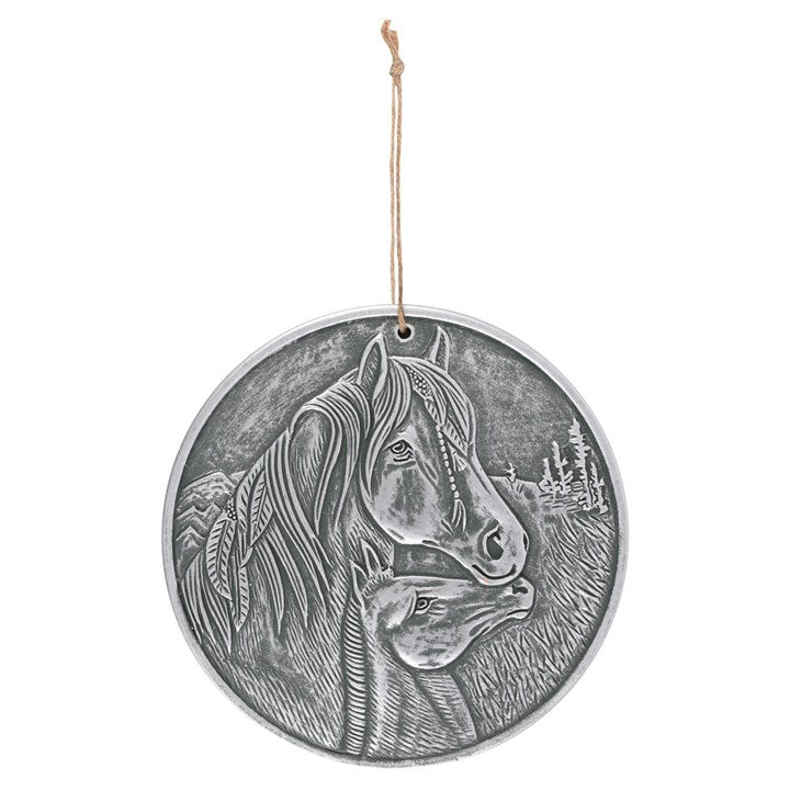 Silver Terracotta "Apache" Plaque by Lisa Parker