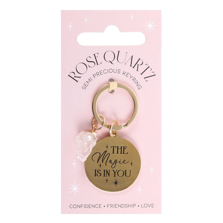 Crystal Keyring Rose Quartz - &quot;The Magic Is In You&quot;