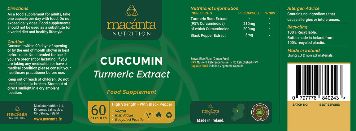 Macanta Curcumin 200mg Tumeric Extract High Strength (60 Capsules)