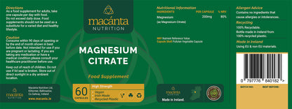 Macanta Magnesium Citrate (60 Capsules)