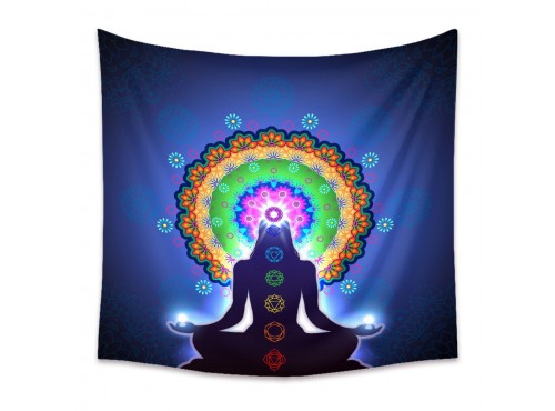 Mandala Tapestry Indian Chakra Buddha Statue