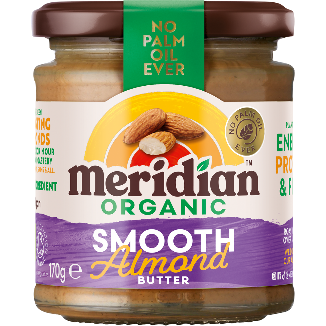 Meridian Organic Almond Butter Smooth (No Salt) 170g
