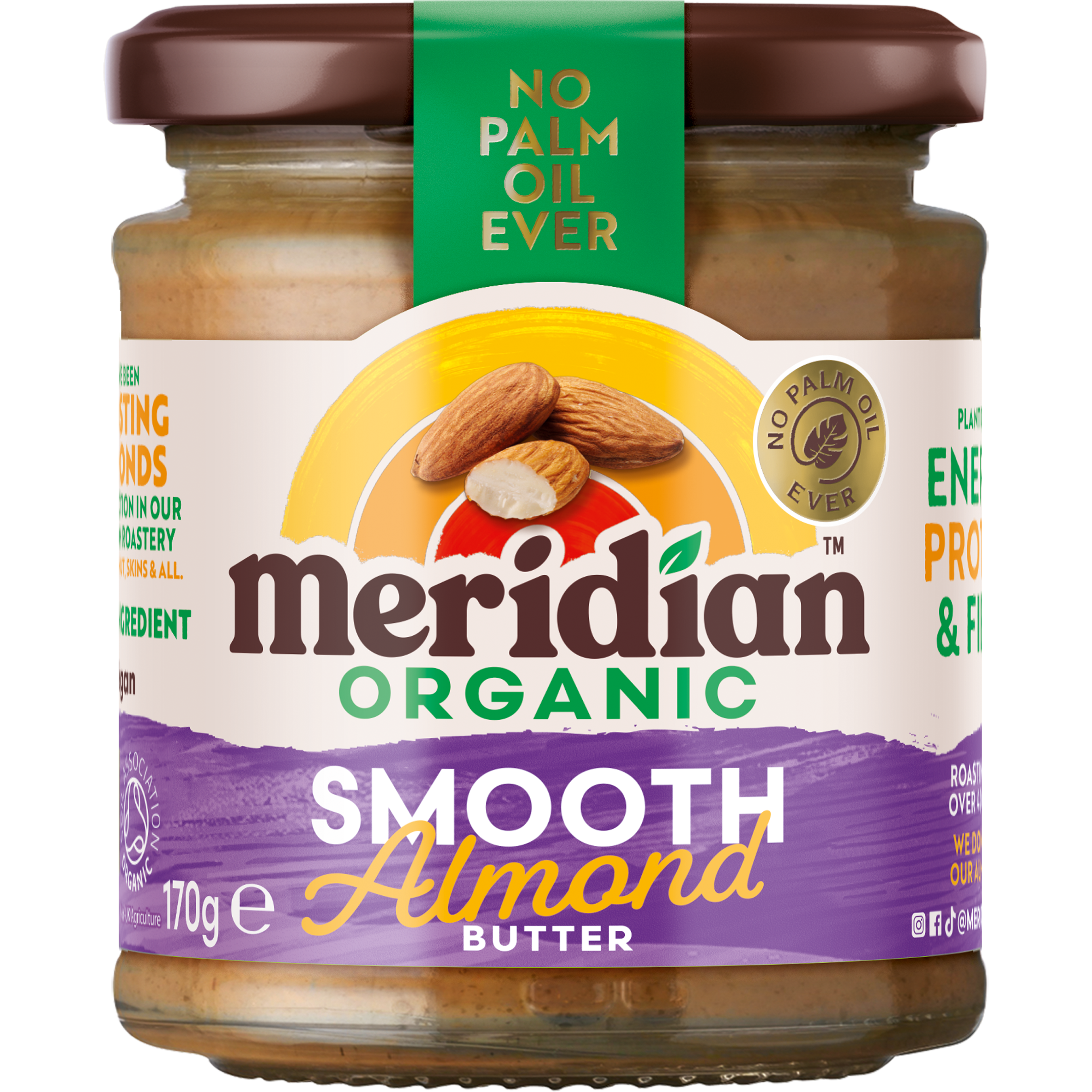 Meridian Organic Almond Butter Smooth (No Salt) 170g