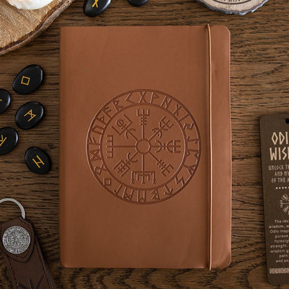 A5 Faux Leather Journal - Viking Compass - w/Pen