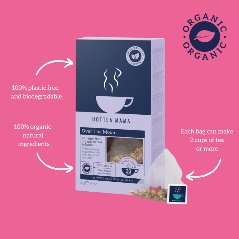 HotTea Mama Organic Over The Moon Period Support Tea (14 Pyramids)