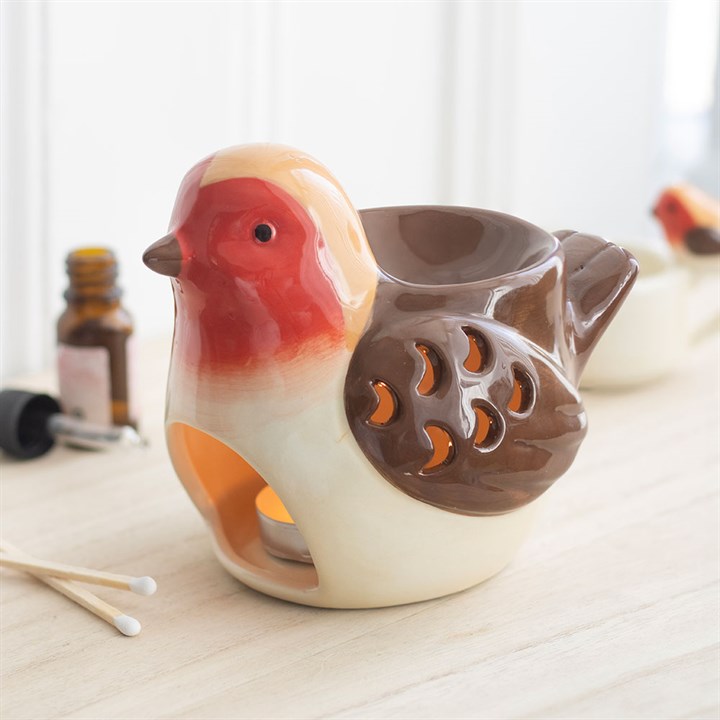 Ceramic Oil Burner & Wax Warmer - Robin Shaped