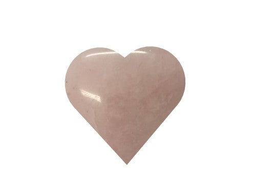 Polished Puff Heart Brooch - Rose Quartz