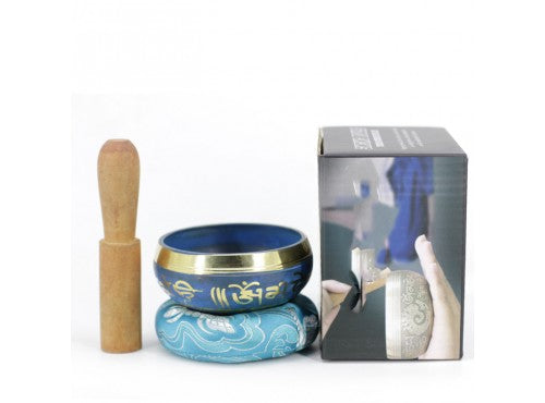 Tibetan Brass Buddha Singing Bowl (Blue) 250g 8.5cm