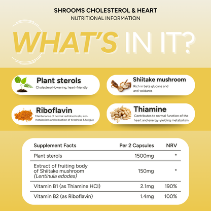 FabU Shrooms Cholesterol &amp; Heart (90 Tabs)