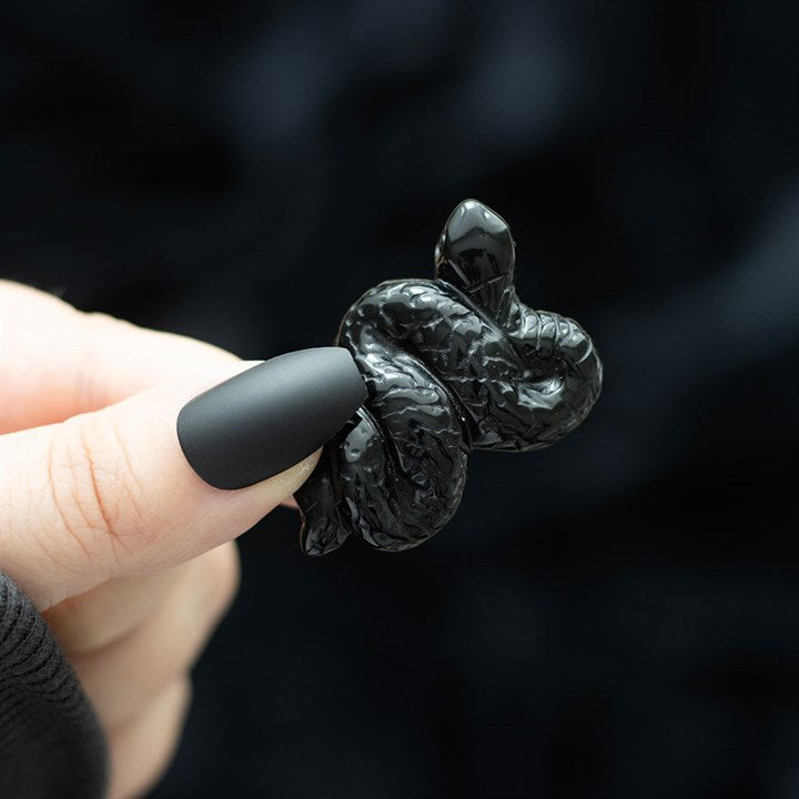 Crystal - Black Obsidian - Coiled Snake