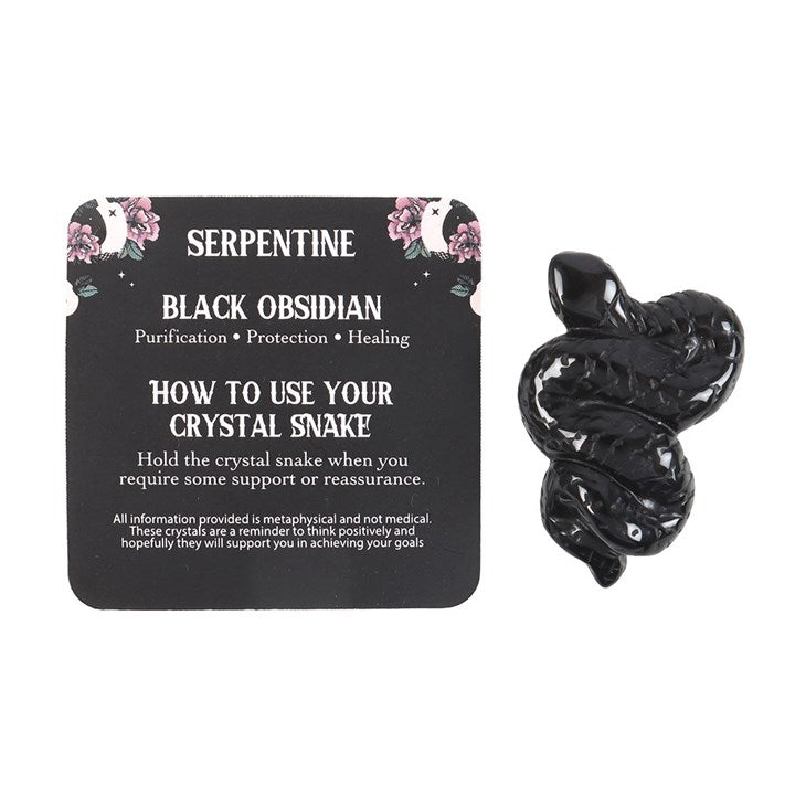 Crystal - Black Obsidian - Coiled Snake