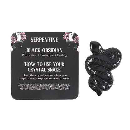 Crystal - Black Obsidian - Coiled Snake