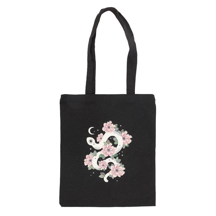 Tote Bag - "Floral Snake" - Polycotton