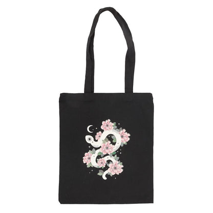 Tote Bag - "Floral Snake" - Polycotton