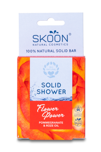 Skoon Solid Shower Bar Flower Power (Pommegranate &amp; Roze Oil) 90g
