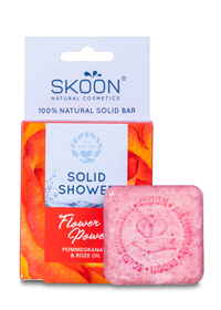 Skoon Solid Shower Bar Flower Power (Pommegranate &amp; Roze Oil) 90g