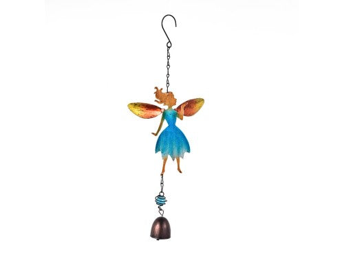 Fairy Metal Glass Wind Chime w/Bell 380mm x 120mm (Blue)