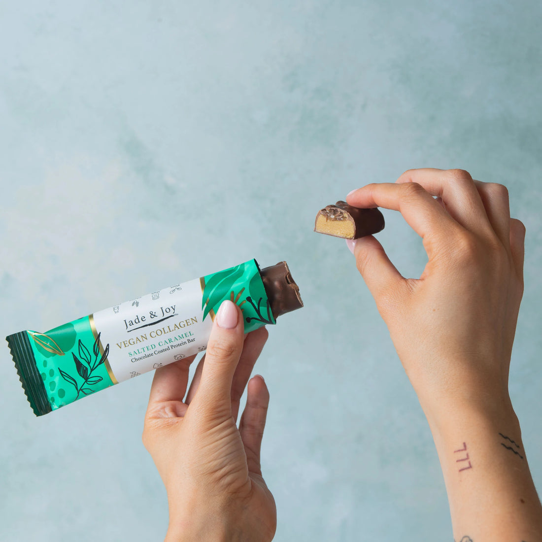 Jade &amp; Joy Vegan Collagen Salted Caramel Protein Bar 50g