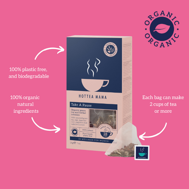 HotTea Mama Organic Take A Pause Menopause Tea (14 Pyramids)