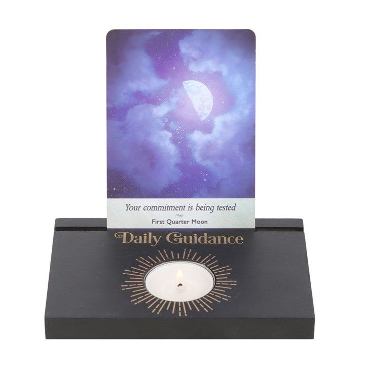 Tarot Card Stand Tealight Holder - Black Daily Guidance
