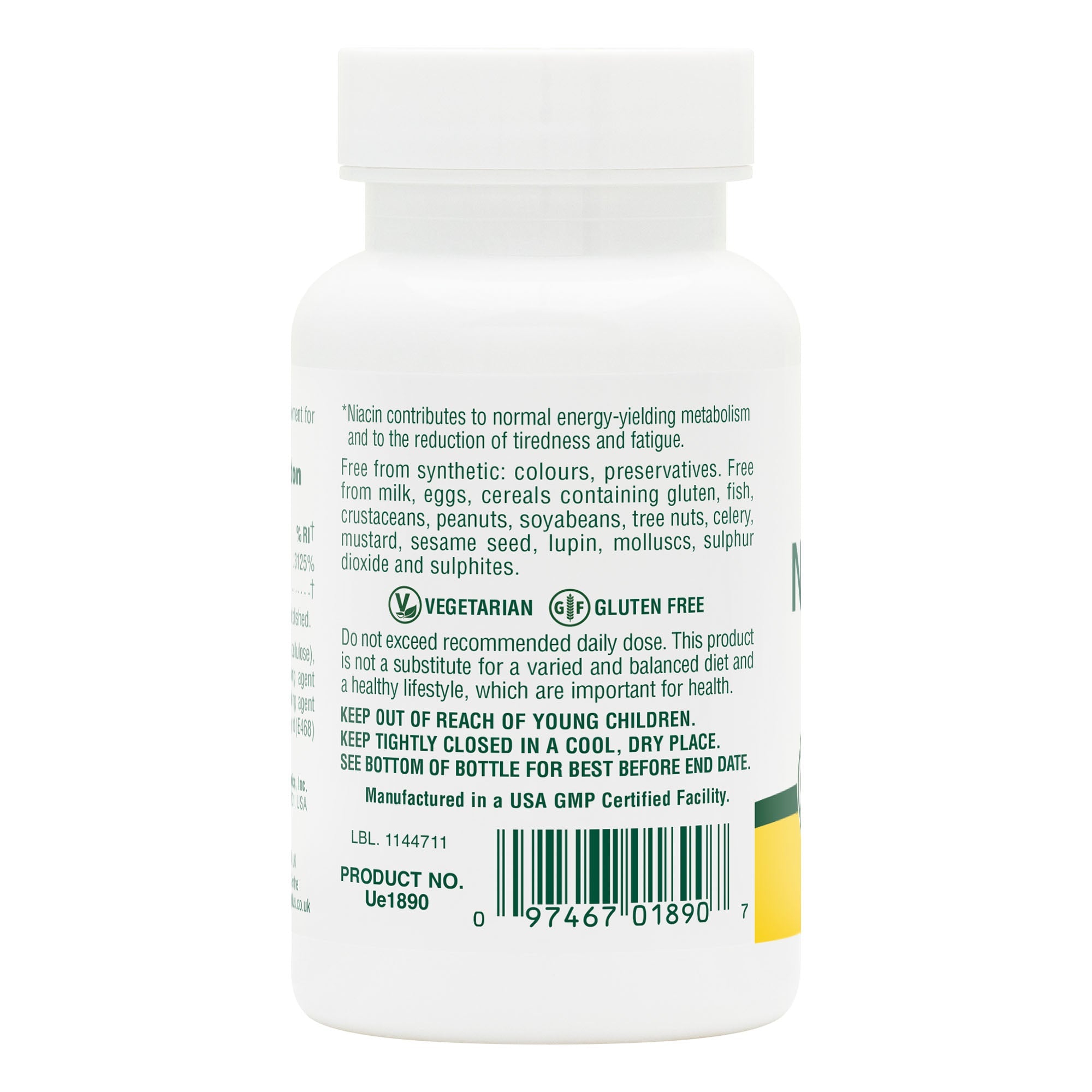 Natures Plus Nicotinamide 500mg (90 Tabs)