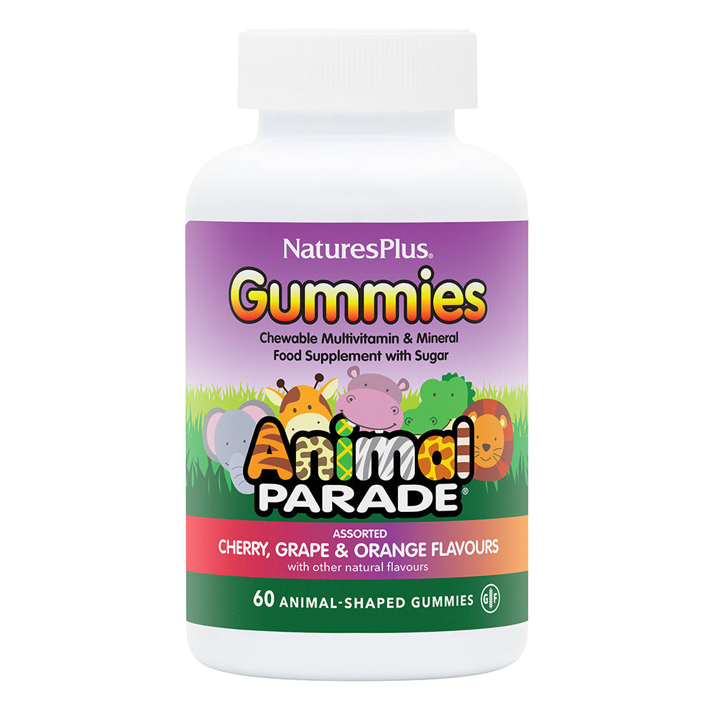 NaturesPlus Animal Parade Gummies Multi Vitamin - Cherry, Grape &amp; Orange Flavours 60&