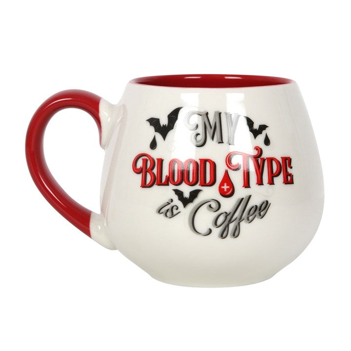 Rounded Mug - "My Blood Type is Coffee"